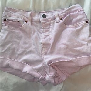 Baby Pink Levi Shorts